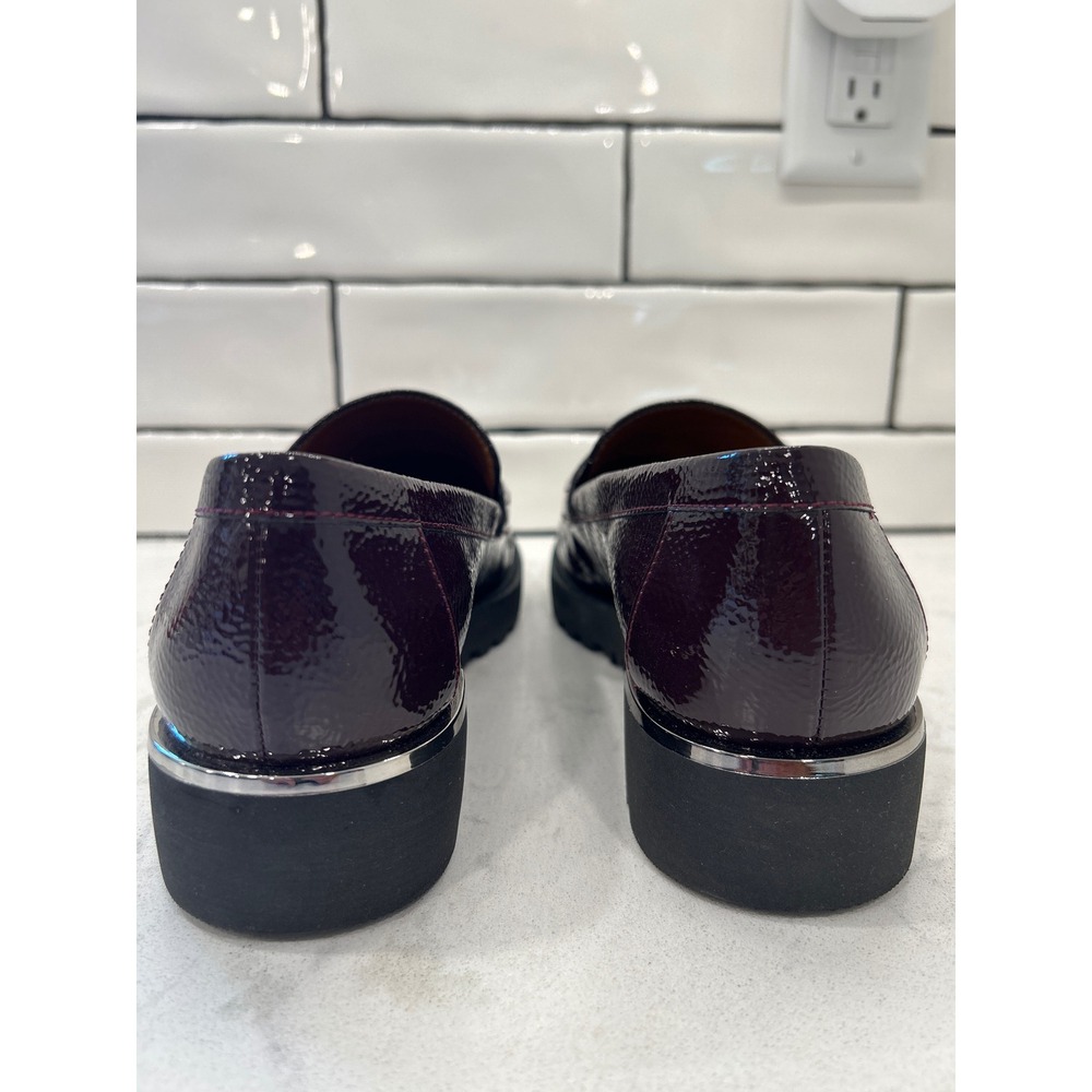 Franco Sarto Carolynn Burgundy Patent Tassel Lug Sole Loafers Womens 8M - Picture 5 of 9